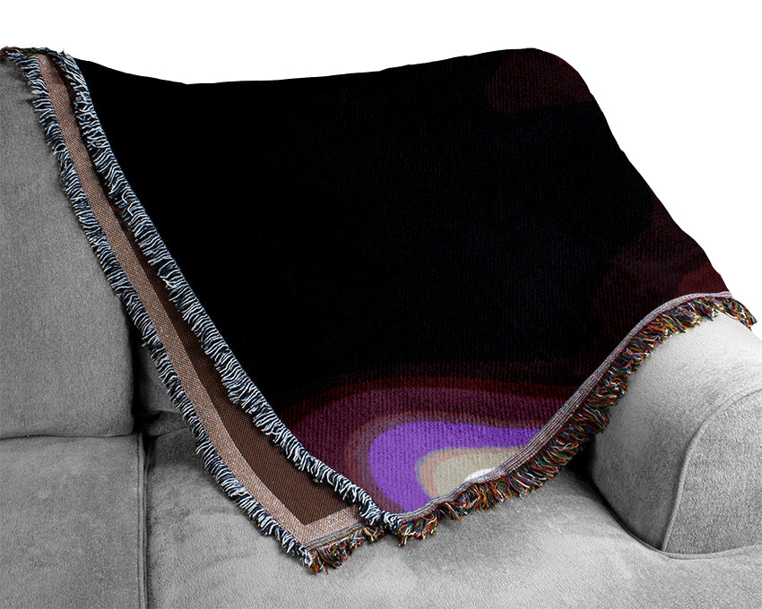Time-Line Purple Woven Blanket