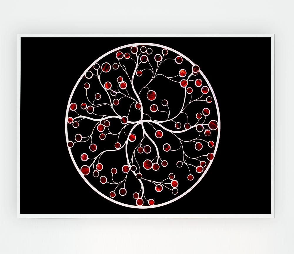 Circle Of Life Red On Black Print Poster Wall Art