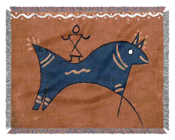 Aborigional Animal Of Peace Woven Blanket
