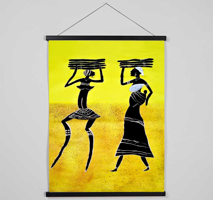 African Collecting The Crops Hanging Poster - Wallart-Direct UK