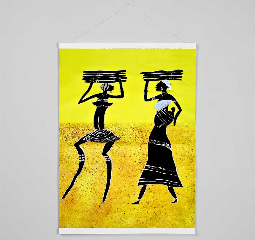 African Collecting The Crops Hanging Poster - Wallart-Direct UK