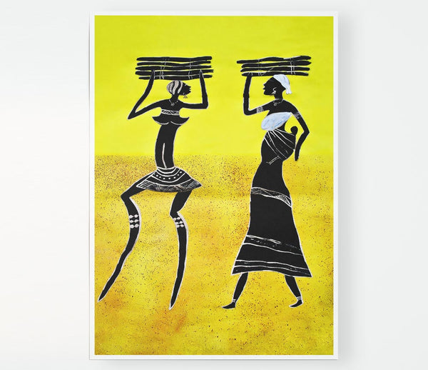 African Collecting The Crops Print Poster Wall Art
