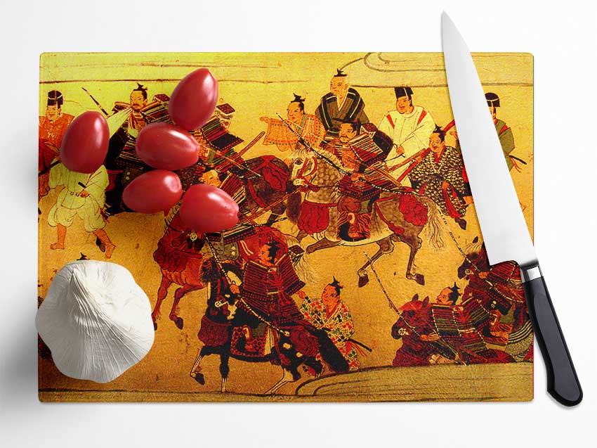 Muromachi Samurai Battle Glass Chopping Board