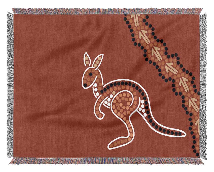 Aboriginal Native Australian Kangaroo Woven Blanket