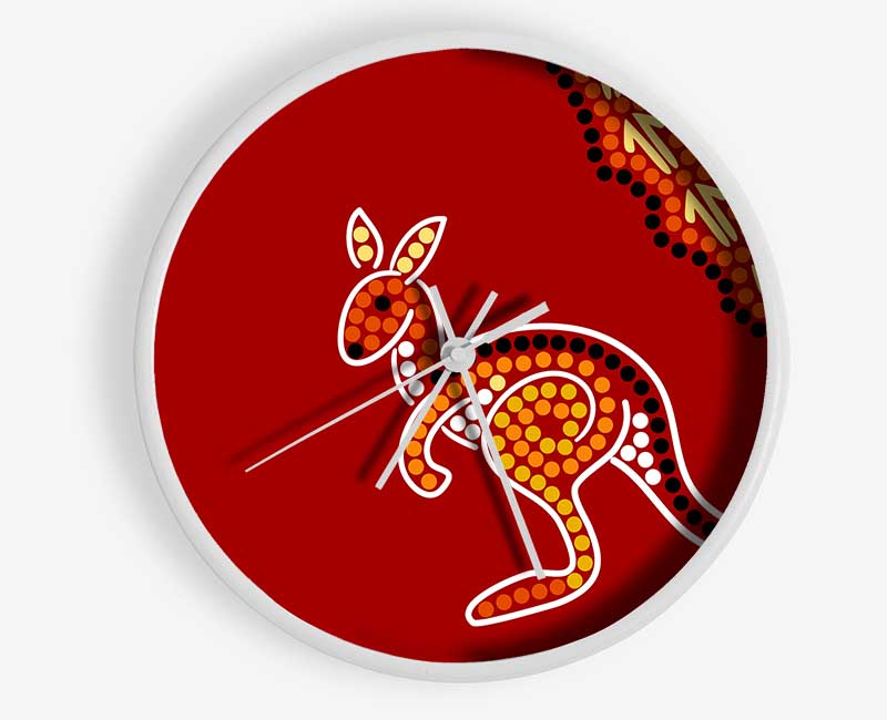 Aboriginal Native Australian Kangaroo Clock - Wallart-Direct UK