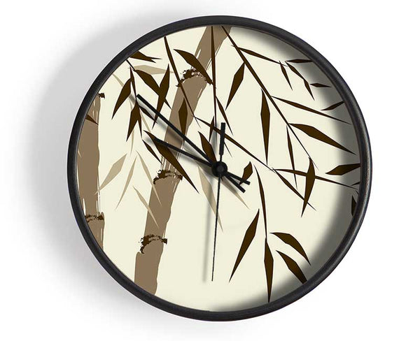 Chinese Bamboo Painting Clock - Wallart-Direct UK