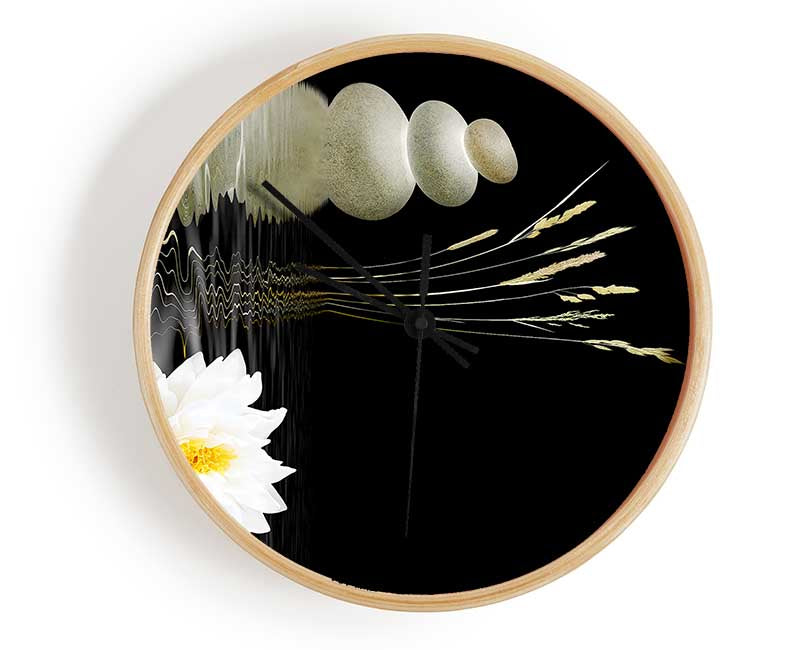 Waterlily Reflection Ripples Clock - Wallart-Direct UK