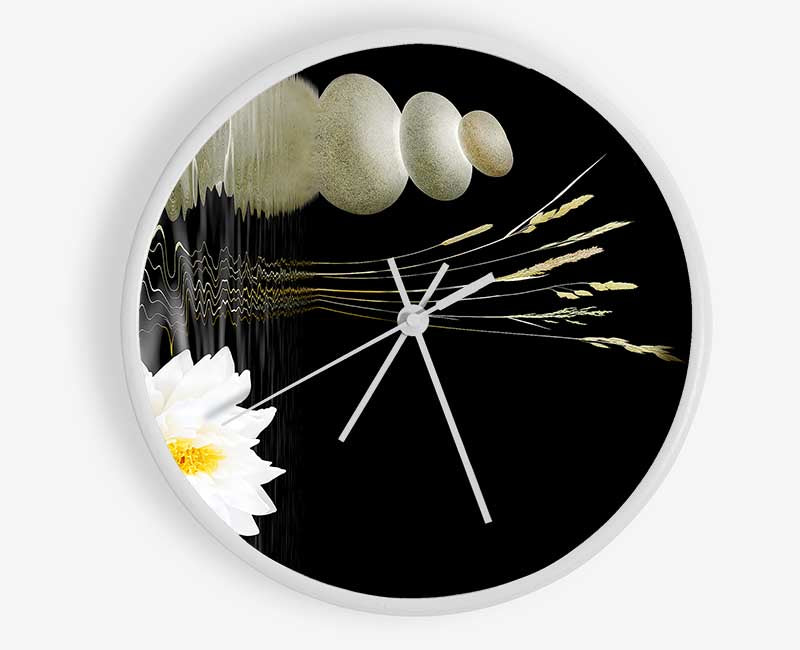 Waterlily Reflection Ripples Clock - Wallart-Direct UK