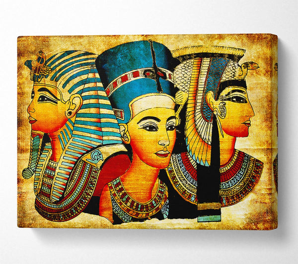 Picture of Heads Of Three Egyptian Queens n Kings Canvas Print Wall Art