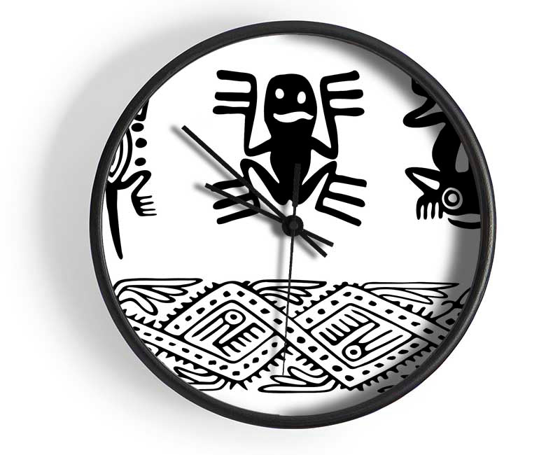 Tribal Animal Art Clock - Wallart-Direct UK