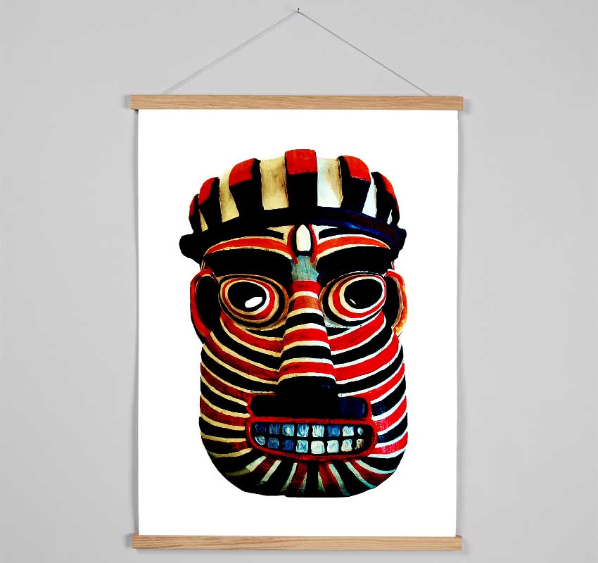 Tribal Mask Red Hanging Poster - Wallart-Direct UK