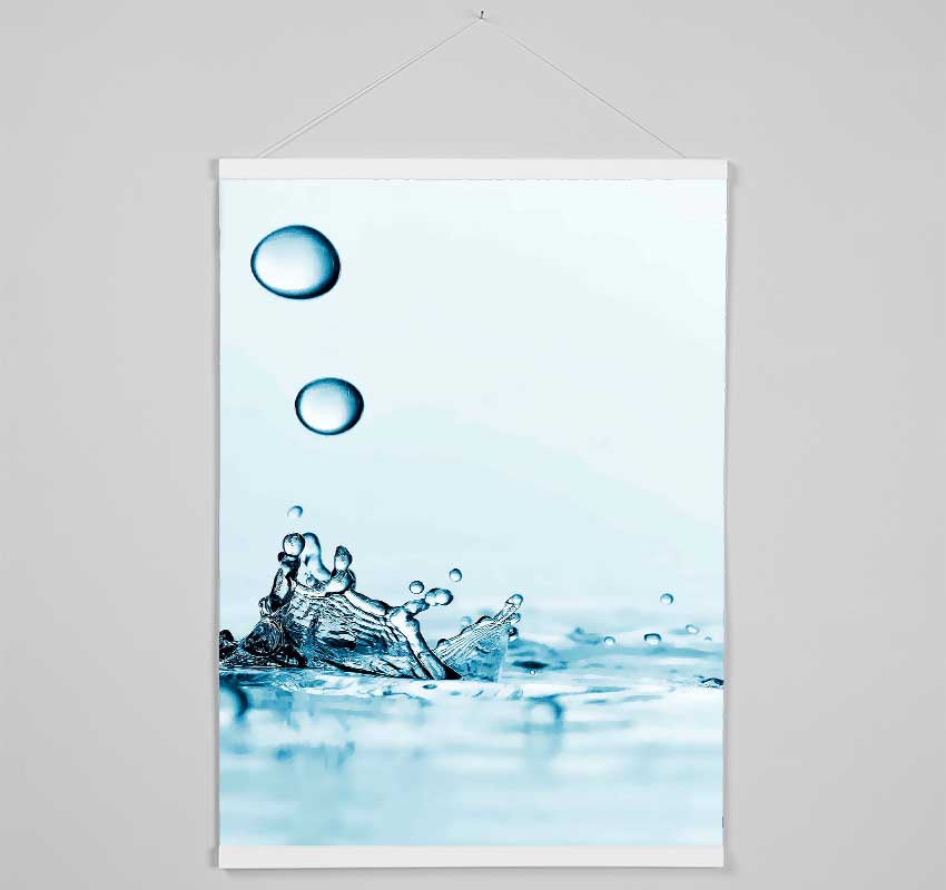 Blue Water Droplet Splash Hanging Poster - Wallart-Direct UK
