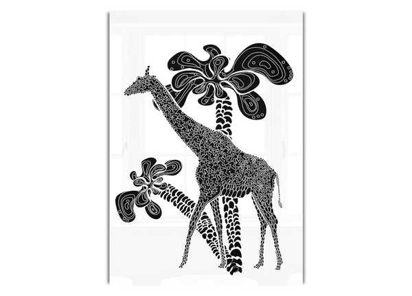 Giraffe Safari B~w Ethnic