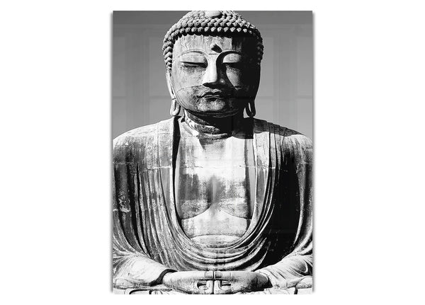 Peaceful Buddha Black and White