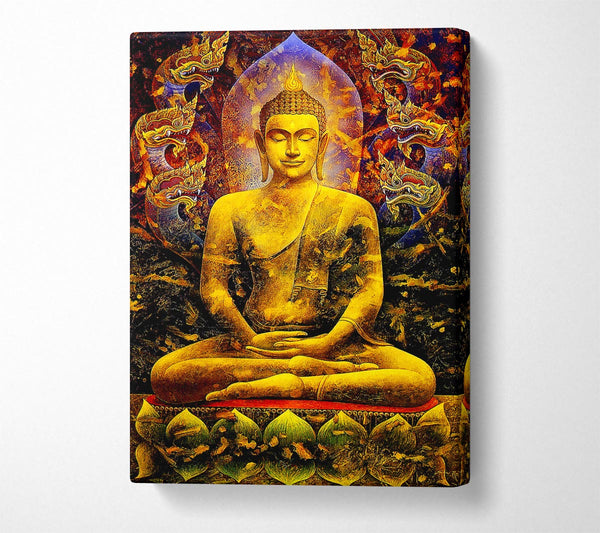 Picture of Meditating Buddha Dragons Canvas Print Wall Art
