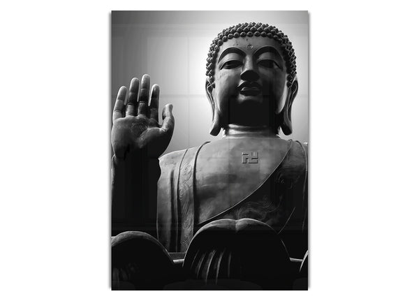 Schwarze und weiße Buddha-Statue