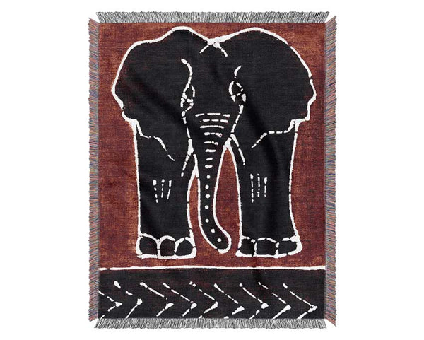 Aboriginal Red Elephant Woven Blanket