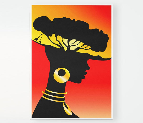 African Female Home Lands Print Poster Wall Art