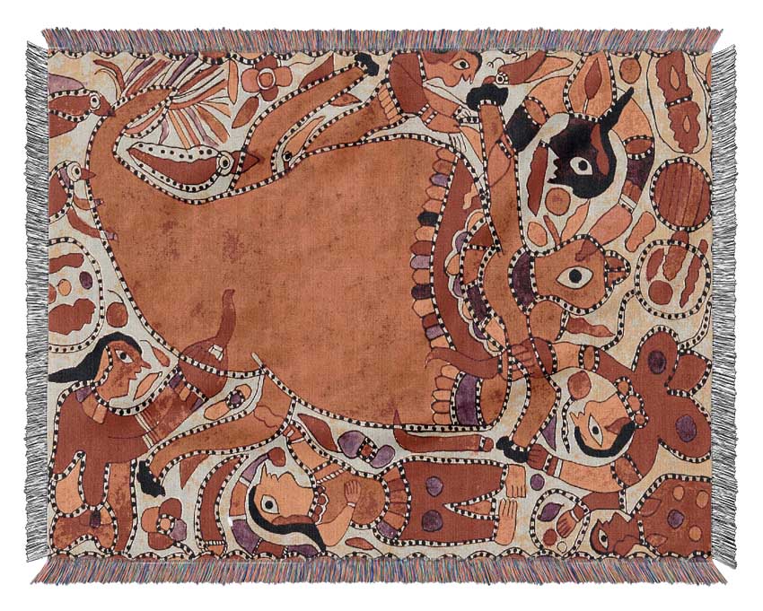Aboriginal Madhubani Woven Blanket