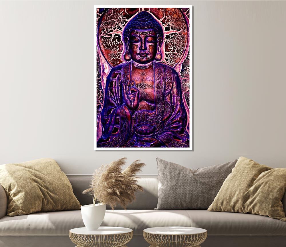 Hindu God Purple Print Poster Wall Art