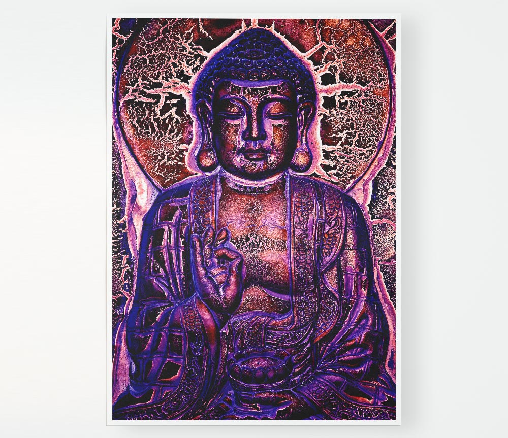 Hindu God Purple Print Poster Wall Art