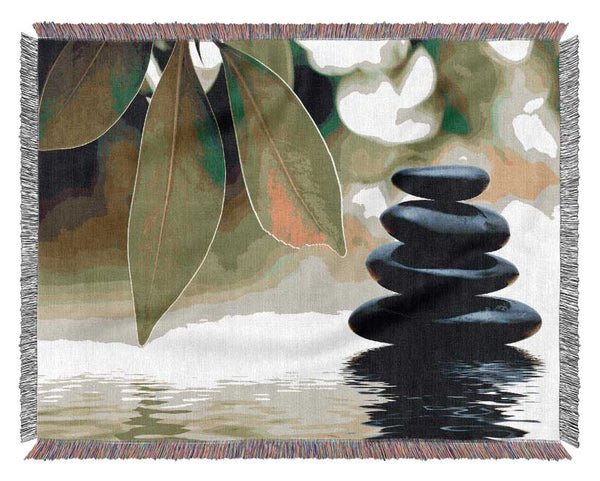Tranquil Water Stones Woven Blanket