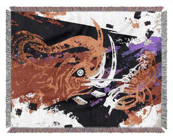 Tibetan Art Dragon Slayer Woven Blanket