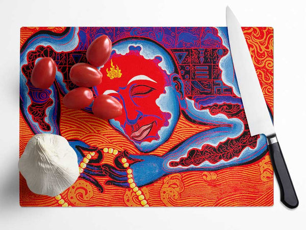 Tibetan Art Pray Beads Glass Chopping Board