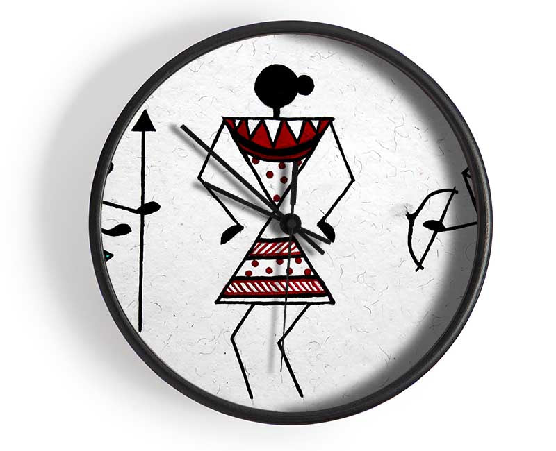 Warli-Albergo Dreams Clock - Wallart-Direct UK