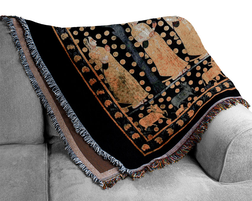 Hindu Pichwai Painting Rajasthan Woven Blanket