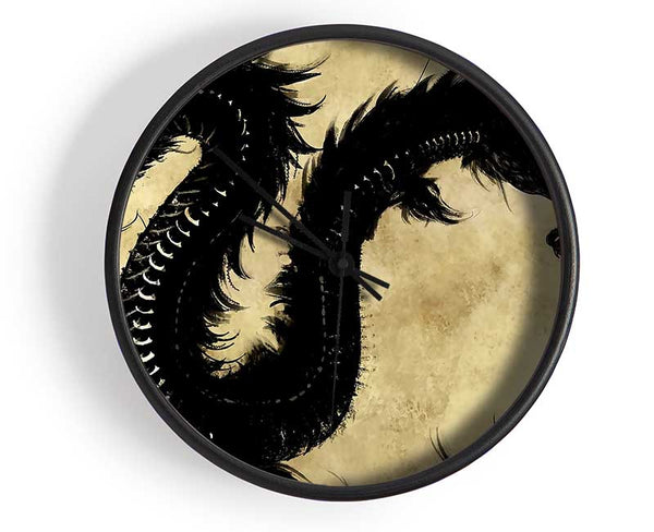 Chinese Black Dragon Clock - Wallart-Direct UK