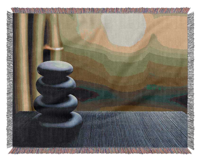 Zen Stones Background Woven Blanket