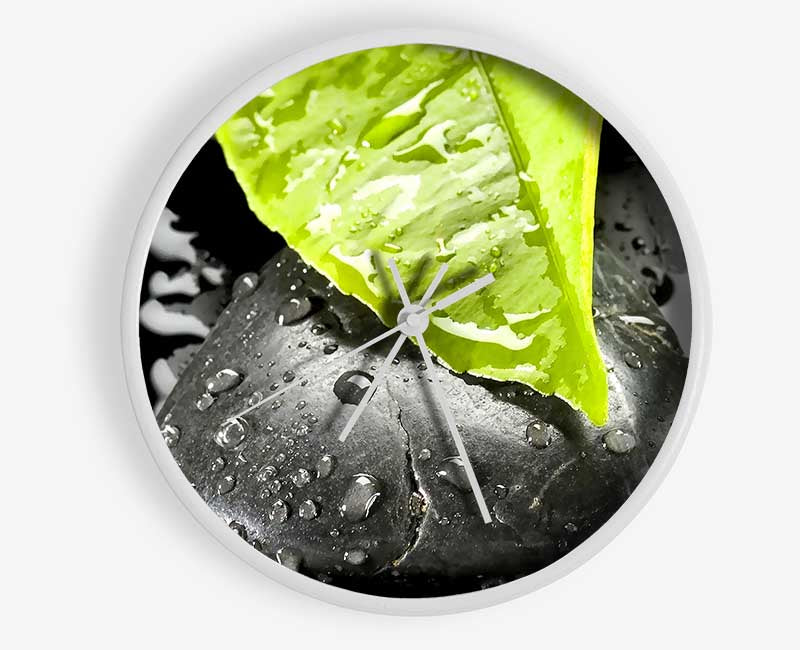 Zen Stone And Leaf Clock - Wallart-Direct UK