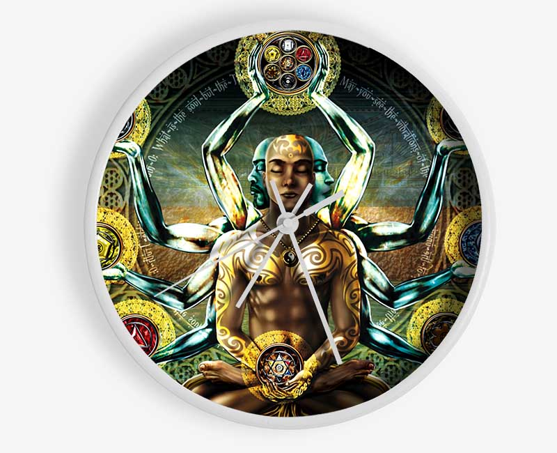 Tibetan Unifying Elements Clock - Wallart-Direct UK