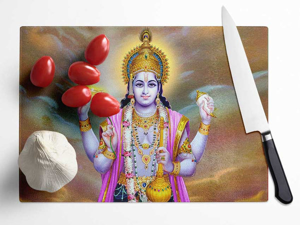 Hindu Vishnu Glass Chopping Board
