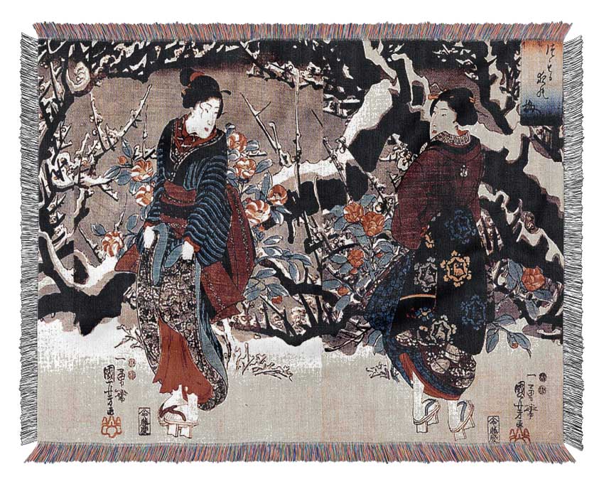 Utagawa Kuniyoshi Japanese Women Woven Blanket