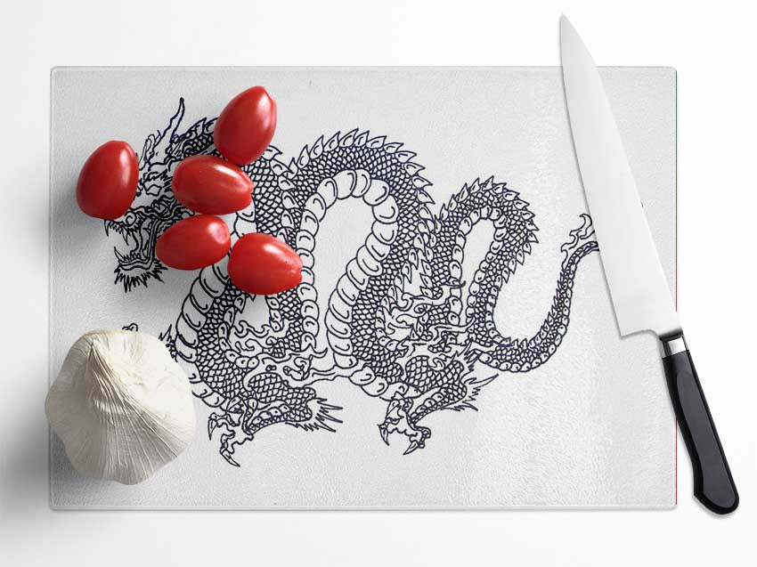 Chinese Dragon Glass Chopping Board