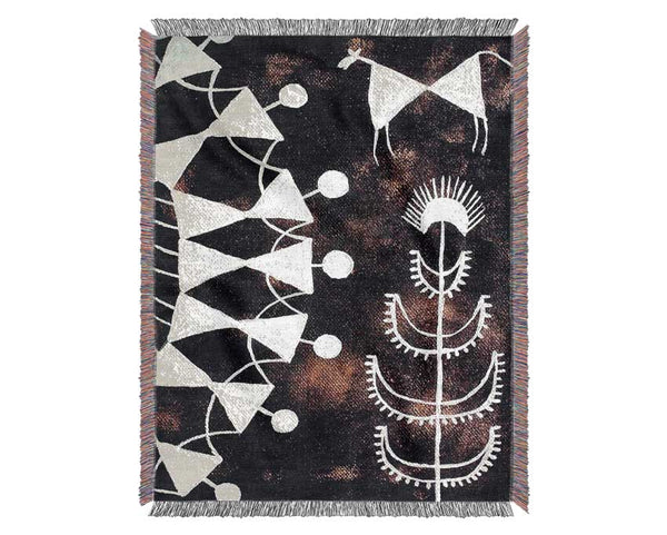 Aboriginal Warli Tarpa Dance Woven Blanket
