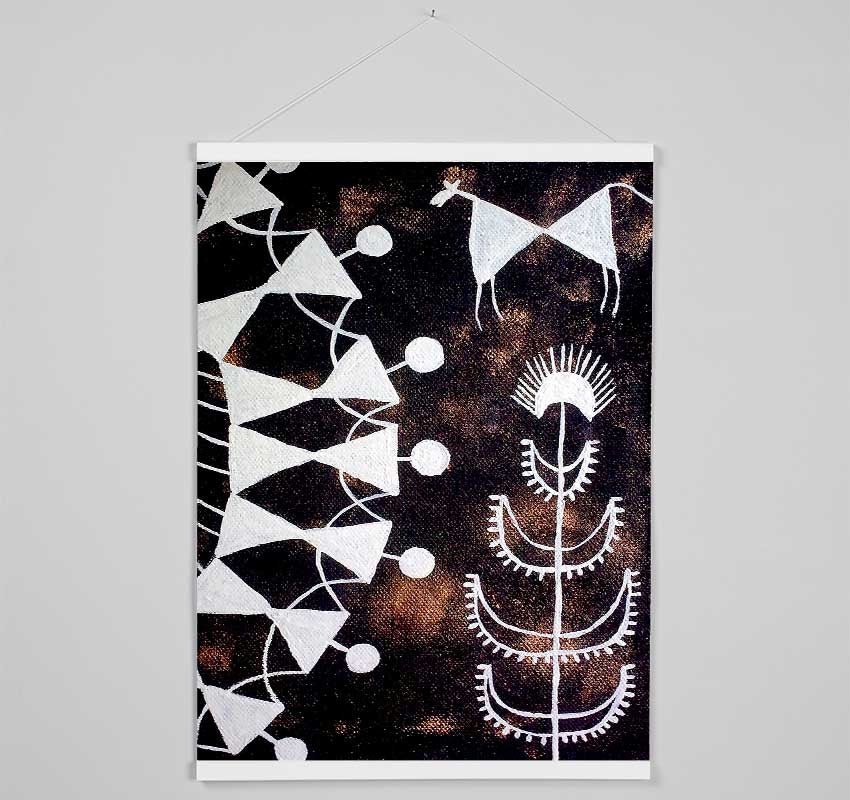 Aboriginal Warli Tarpa Dance Hanging Poster - Wallart-Direct UK