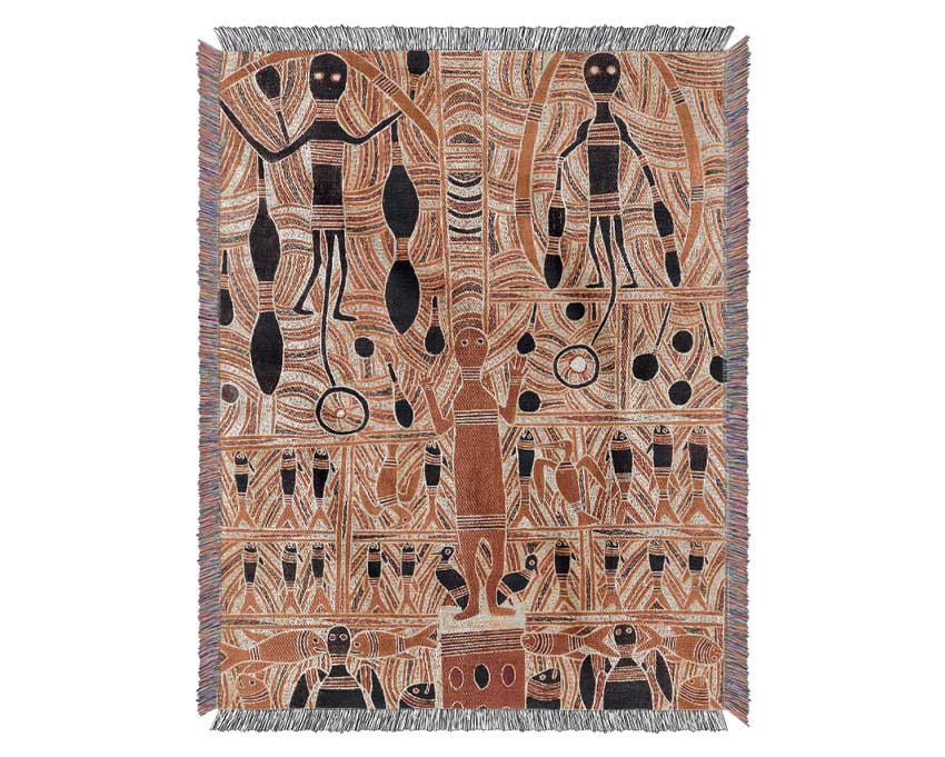 Aboriginal Marika Mathaman Woven Blanket