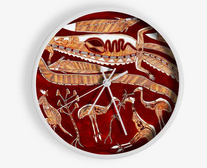 Aboriginal Nadjamerrek Lofty Clock - Wallart-Direct UK