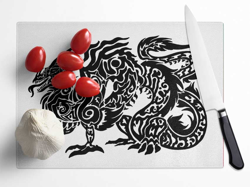 Tribal Long Body Dragon Glass Chopping Board