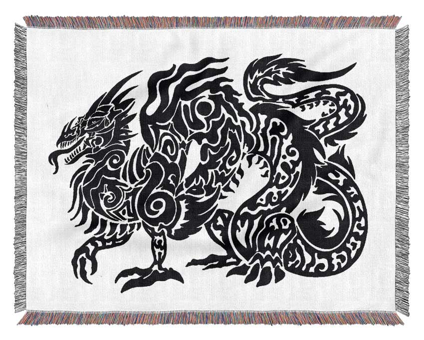 Tribal Long Body Dragon Woven Blanket
