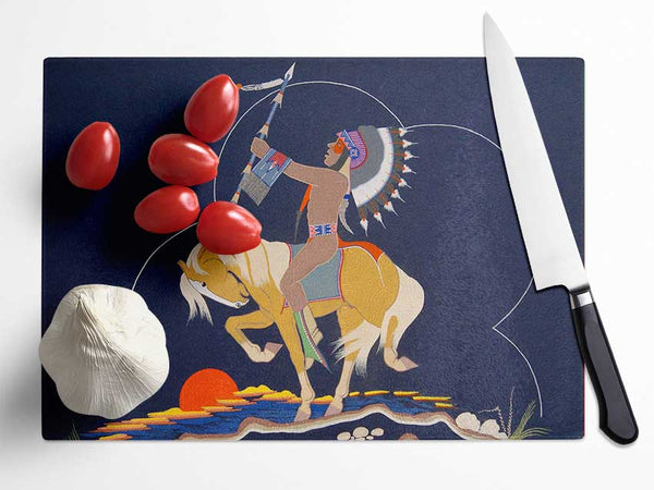 Red Indian Glass Chopping Board