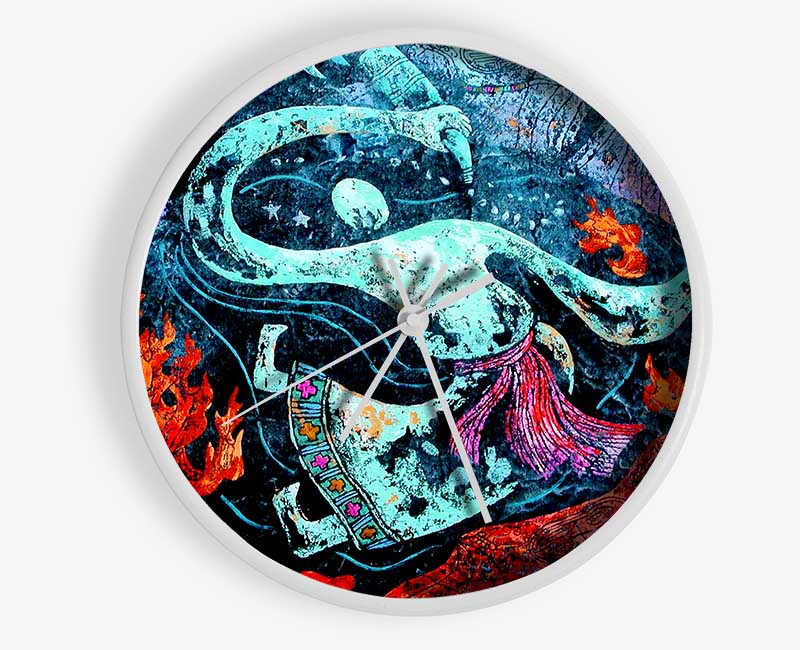 Tibetan Blue Warrior Clock - Wallart-Direct UK