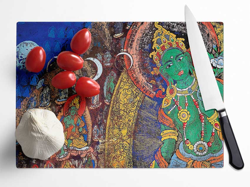 Indian Dream Glass Chopping Board