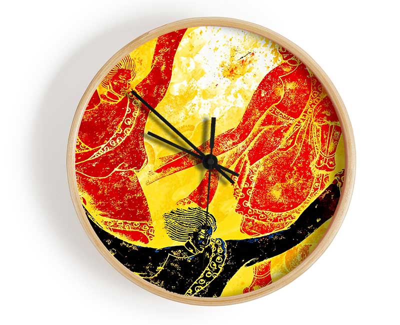 Tibetan Art Fire Of The Gods Clock - Wallart-Direct UK