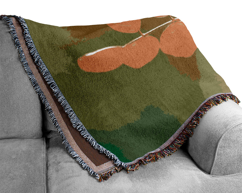 Leaves In The Golden Sun Woven Blanket