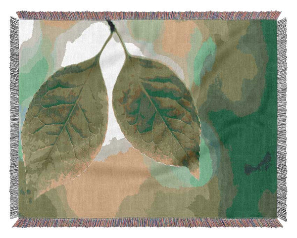 Duo Tree Leaves Woven Blanket