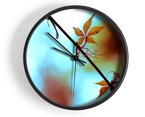 Leaves Close Up Clock - Wallart-Direct UK